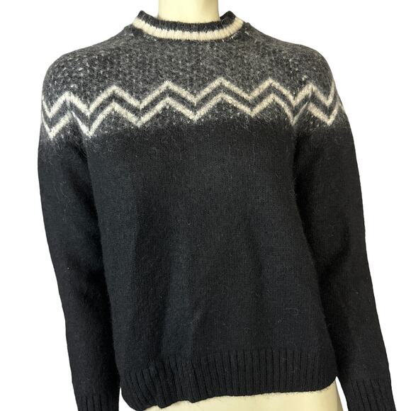 American Vintage unbranded Faire Isle Sweater black & gray size XS - Picture 1 of 12